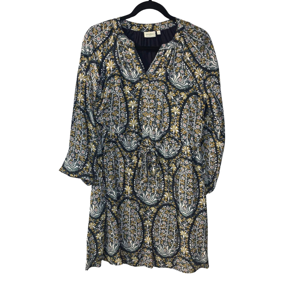 Spartina 449 Womens Catalina Paisley Chiffon Mini Dress Size S Blue Boho Lined